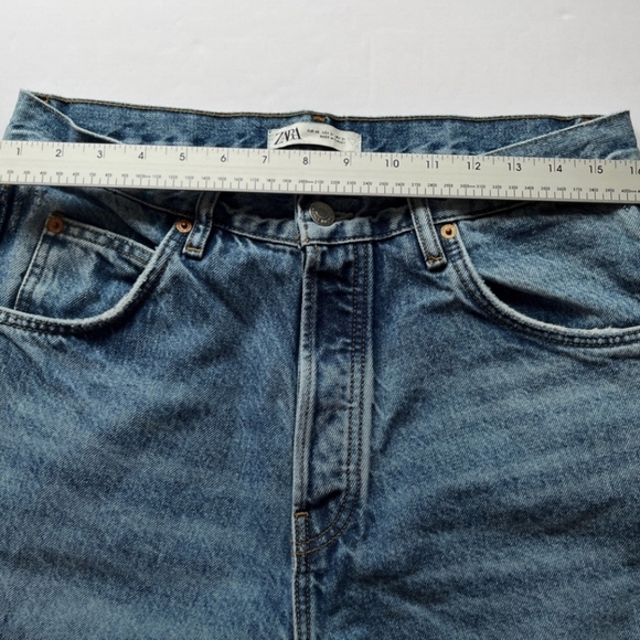Zara Vintage Blue Washed Button Fly Straight - Picture 5 of 9